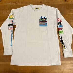 Chinatown Market Apres Ski Shirt Mens Large White Long Sleeve Graphic Tee